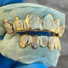 Gold Plated Over 925 Silver Diamond-Dust w/Border Custom Grillz