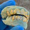 Gold Plated Over 925 Silver Diamond-Dust w/Border Custom Grillz