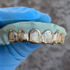 Gold Plated Over 925 Silver Diamond-Dust w/Border Custom Grillz