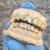 Gold Plated Over 925 Silver Diamond-Dust w/Border Custom Grillz