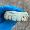 Gold Plated over 925 Silver Double Side Canine Open Face Caps Custom Grillz