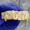 Gold Plated over 925 Silver Four-Open Vampire Fang Custom Grillz