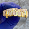 Gold Plated over 925 Silver Four-Open Vampire Fang Custom Grillz