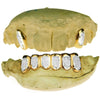 Gold Plated over 925 Silver Two-Tone Diamond Dust 2/6 Custom Grillz