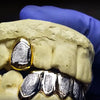 Gold Plated over 925 Silver Two-Tone Diamond Dust 2/6 Custom Grillz