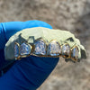 Gold Plated over 925 Silver Two-Tone Diamond-Dust Custom Grillz