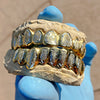 Gold Plated over 925 Silver Two-Tone Diamond-Dust Custom Grillz