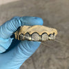 Gold Plated over 925 Silver Two-Tone Diamond-Dust Custom Grillz