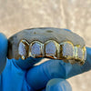 Gold Plated over 925 Silver Two-Tone Diamond-Dust Custom Grillz