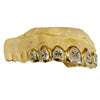 Gold Plated over 925 Silver Two-Tone Diamond Dust Starburst Custom Grillz