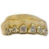 Gold Plated over 925 Silver Two-Tone Diamond Dust Starburst Custom Grillz