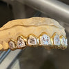 Gold Plated over 925 Silver Two-Tone Diamond Dust Starburst Custom Grillz