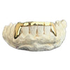 Gold Plated over 925 Sterling Silver Canine Slim Front Bar Custom Grillz