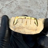 Gold Plated over 925 Sterling Silver Canine Slim Front Bar Custom Grillz