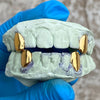 Gold Plated over 925 Sterling Silver Custom Canine Caps Teeth Grillz