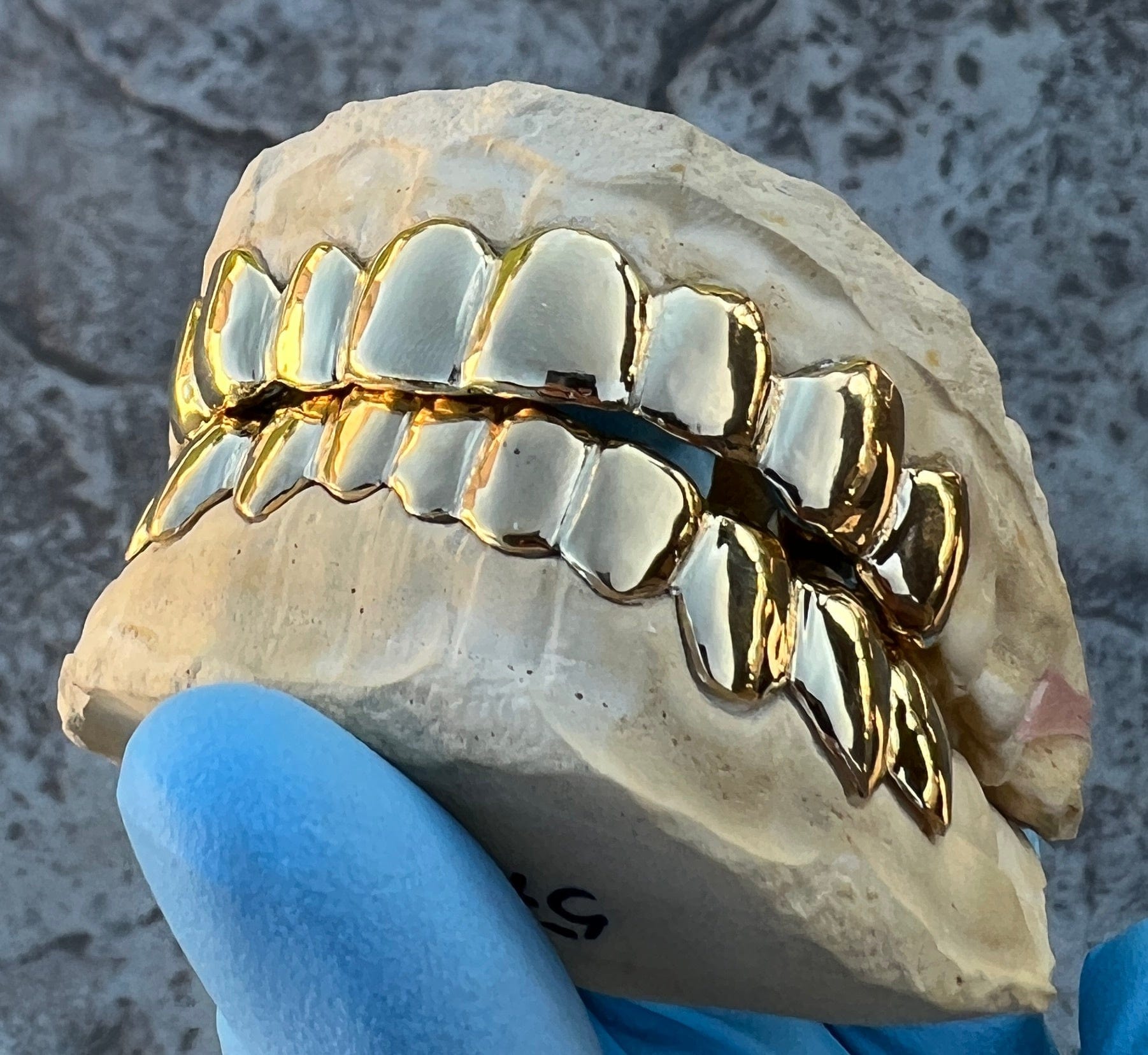 Real Sterling Silver Gold Plated Nugget Grillz – Handmade Custom Fit Dental Jewelry