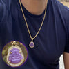 Gold Plated Purple Buddha Rope Chain Necklace 24"