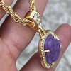 Gold Plated Purple Buddha Rope Chain Necklace 24"