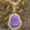 Gold Plated Purple Buddha Rope Chain Necklace 24"