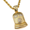 Goon Masked Man Ski Mask Gold Finish Rope Chain Necklace 24"