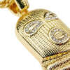 Goon Masked Man Ski Mask Gold Finish Rope Chain Necklace 24"