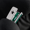 Green Baguette CZ Gap Grill Iced Single Silver Tone Tooth Grillz