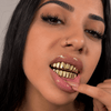 Grillz Set 10 Top Teeth & Ten Bottom Plain 14k Gold Plated