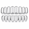 Grillz Set 10 Top Teeth & Ten Bottom Plain Silver Tone Grills