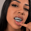 Grillz Set 10 Top Teeth & Ten Bottom Plain Silver Tone Grills
