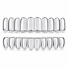 Grillz Set 10 Top Teeth & Ten Bottom Plain Silver Tone Grills