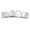 Grillz Two Open Face Left Side Top Row Teeth Silver Tone Grills