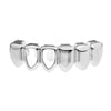 Grillz Two Open Face Right Side Bottom Teeth Silver Tone Grills