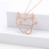 Heart Devil Custom Name Letters Pendant Personalized Chain Necklace