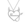 Heart Devil Custom Name Letters Pendant Personalized Chain Necklace