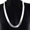 Herringbone Chain Necklace Silver Tone 30" 14MM Thick