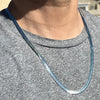 Herringbone Chain Necklace Silver Tone 6MM 24" Inch