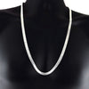 Herringbone Chain Necklace Silver Tone 7MM 30" Inch