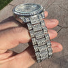 Hip Hop Watch Silver Tone Iced Flooded Out CZ Automatic Self Winding
