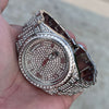 Hip Hop Watch Silver Tone Iced Flooded Out CZ Automatic Self Winding