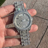 Hip Hop Watch Silver Tone Iced Flooded Out CZ Automatic Self Winding