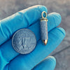 Hollow Bullet Iced Pendant Gold Finish over 925 Sterling Silver