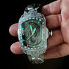 Holy Jesus Christ Hip Hop Watch CZ Iced Bling Out Black Dial Silver Tone 8"