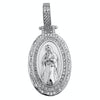 Holy Mary Oval La Virgen De Guadalupe 925 Silver Pendant 1.25" (Small)