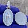 Holy Mary Oval La Virgen De Guadalupe 925 Silver Pendant 1.25" (Small)