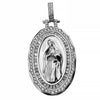 Holy Mary Oval La Virgen De Guadalupe 925 Silver Pendant 2" (Medium)