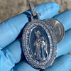 Holy Mary Oval La Virgen De Guadalupe 925 Silver Pendant 2" (Medium)