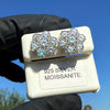 Honeycomb 925 Sterling Silver 7.60 CTW VVS D Moissanite Earrings Pass Diamond Test 15MM