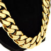 Huge 316L Stainless Steel Gold Finish Cuban Link Chain Necklace 28" x 25MM