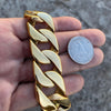 Huge 316L Stainless Steel Gold Finish Cuban Link Chain Necklace 28" x 25MM