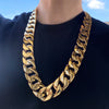 Huge 316L Stainless Steel Gold Finish Cuban Link Chain Necklace 28" x 25MM